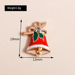 10pcs Enamel Christmas Charms for DIY Jewelry, Earring Charms