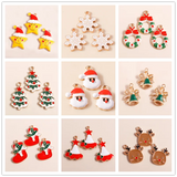 10pcs Enamel Christmas Charms for DIY Jewelry, Earring Charms