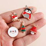 10pcs Enamel Christmas Charms for DIY Jewelry, Earring Charms