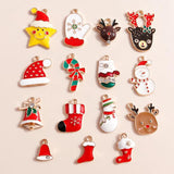 10pcs Enamel Christmas Charms for DIY Jewelry, Earring Charms
