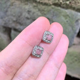 Rhodochrosite Sterling Silver Stud Earrings Allergy-Free Red Stone Jewelry