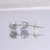 S925 Sterling Silver Topaz Stud Earrings Natural Stone Minimalist Jewelry