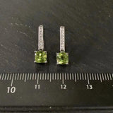 4MM Natural Peridot 925 Sterling Silver Stud Earrings For Women