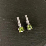 4MM Natural Peridot 925 Sterling Silver Stud Earrings For Women