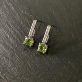 4MM Natural Peridot 925 Sterling Silver Stud Earrings For Women