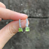 4MM Natural Peridot 925 Sterling Silver Stud Earrings For Women