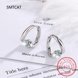 6.5mm D Moissanite Hoop Earrings 1.0ct Twisted Silver 925 Fine Jewelry