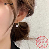 6.5mm D Moissanite Hoop Earrings 1.0ct Twisted Silver 925 Fine Jewelry