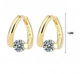 6.5mm D Moissanite Hoop Earrings 1.0ct Twisted Silver 925 Fine Jewelry