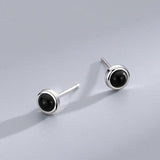 Trustdavis Small Round Turquoise Stud Earrings for Women Girls