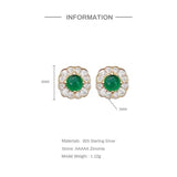 S925 Silver Vintage Cat'S Eye Stud Earrings For Women