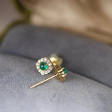 S925 Silver Vintage Cat'S Eye Stud Earrings For Women