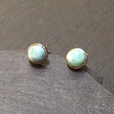 Natural Larima 925 Silver Stud Earrings for Women Gift