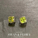 4MM Peridot 925 Silver Stud Earrings Women Jewelry Gift