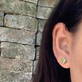 4MM Peridot 925 Silver Stud Earrings Women Jewelry Gift