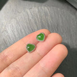 Green Jade 925 Sterling Silver Stud Earrings Allergy-Free Gemstone Jewelry