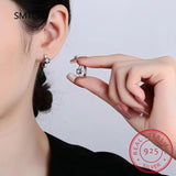 925 Silver Square Moissanite Tiny Hoop Earrings