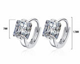 925 Silver Square Moissanite Tiny Hoop Earrings