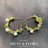 Natural Peridot 925 Silver Hoop Earrings Gift