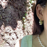 Natural Peridot 925 Silver Hoop Earrings Gift