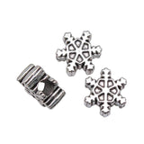 10pcs Snowflake Charm Beads For DIY Jewelry Making Bracelet, Big Hole Bead Charm