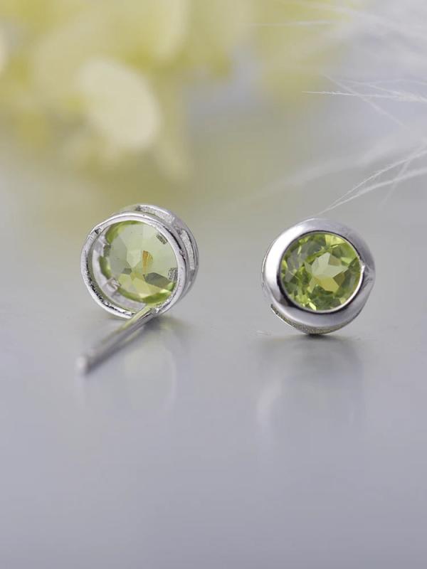 Natural Stone Earrings Classic S925 Sterling Silver Stud Earrings Birthday Gift