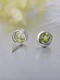 Natural Stone Earrings Classic S925 Sterling Silver Stud Earrings Birthday Gift