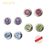 Natural Stone Earrings Classic S925 Sterling Silver Stud Earrings Birthday Gift