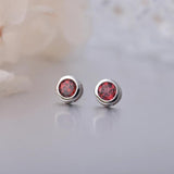 Natural Stone Earrings Classic S925 Sterling Silver Stud Earrings Birthday Gift
