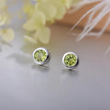 Natural Stone Earrings Classic S925 Sterling Silver Stud Earrings Birthday Gift