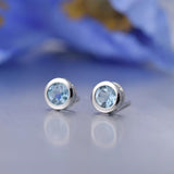 Natural Stone Earrings Classic S925 Sterling Silver Stud Earrings Birthday Gift