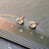 Clear Quartz 925 Silver Stud Earrings Women's Jewelry Gift Red Stone