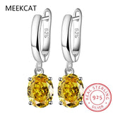 Yellow Citrine 925 Silver Earrings Women's Gemstone Jewelry