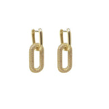 Hip Hop Rock 925 Sterling Silver Zircon Hoop Earrings