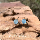 4MM Natural Aquamarine 925 Sterling Silver Stud Earrings for Women