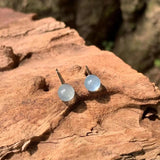 4MM Natural Aquamarine 925 Sterling Silver Stud Earrings for Women