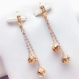 Purple Gold Plated Rose Gold Drop Earrings for Women