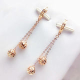Purple Gold Plated Rose Gold Drop Earrings for Women