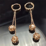 Purple Gold Plated Rose Gold Drop Earrings for Women