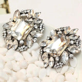Sweet Metal Glass Earrings with Gems