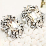 Sweet Metal Glass Earrings with Gems