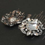 Sweet Metal Glass Earrings with Gems