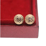 14K Rose Round Purple Stud Earrings for Women