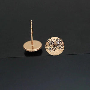 14K Rose Round Purple Stud Earrings for Women