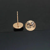 14K Rose Round Purple Stud Earrings for Women