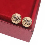 14K Rose Round Purple Stud Earrings for Women