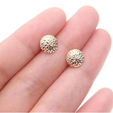 14K Rose Round Purple Stud Earrings for Women