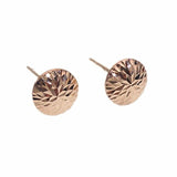 14K Rose Round Purple Stud Earrings for Women