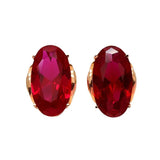 Purple Red Crystal Earrings, 14K Rose Gold Plated, Engagement Jewelry