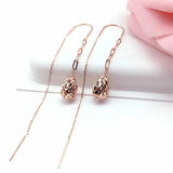 Purple Water Drop Earrings - 14K Rose Gold Plated Long Dangle Party Jewelry